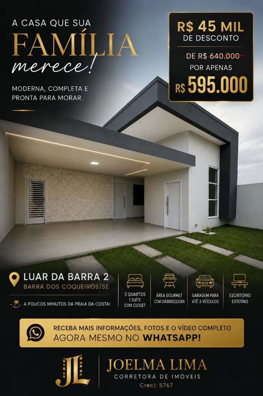Casa 3/4 à venda no Luar da Barra 2