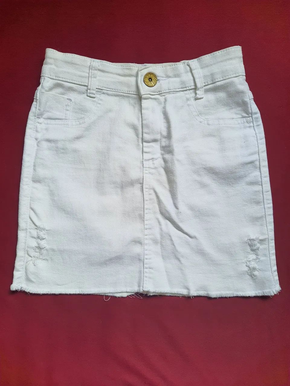 Saia jeans branca