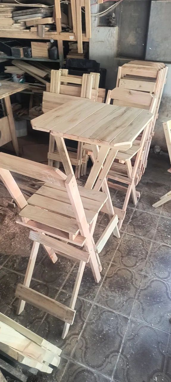 Mesa bistrô desmontável com 2 cadeira  - Foto 2