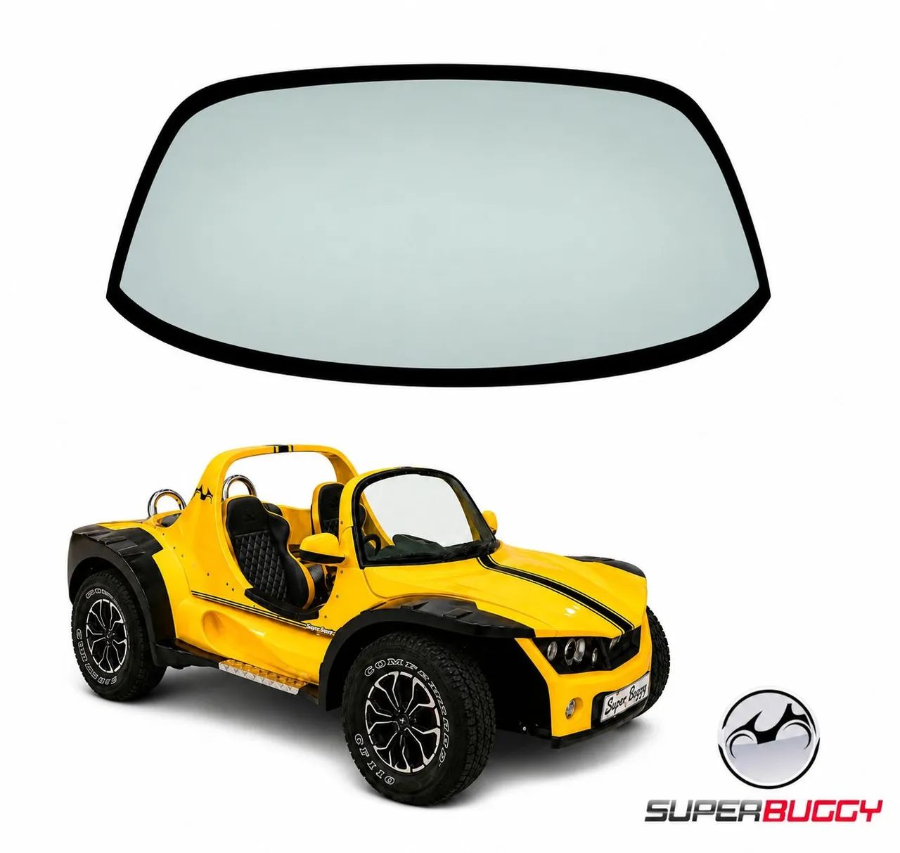 Parabrisa dianteiro Buggy modelo Way marcas BRM - Super Buggy Wake - Thor ( Fanavid ) - Foto 2