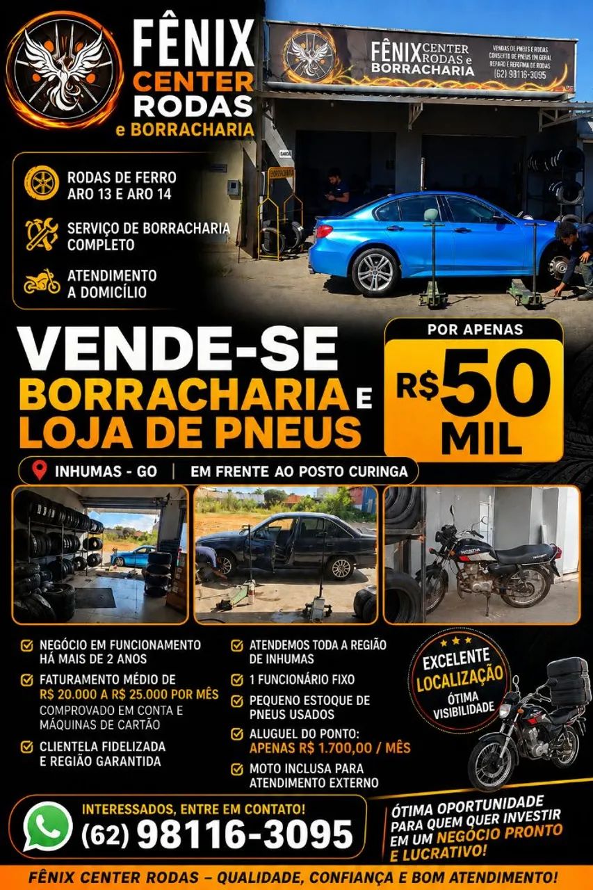 Borracharia completa em pleno funcionamento 