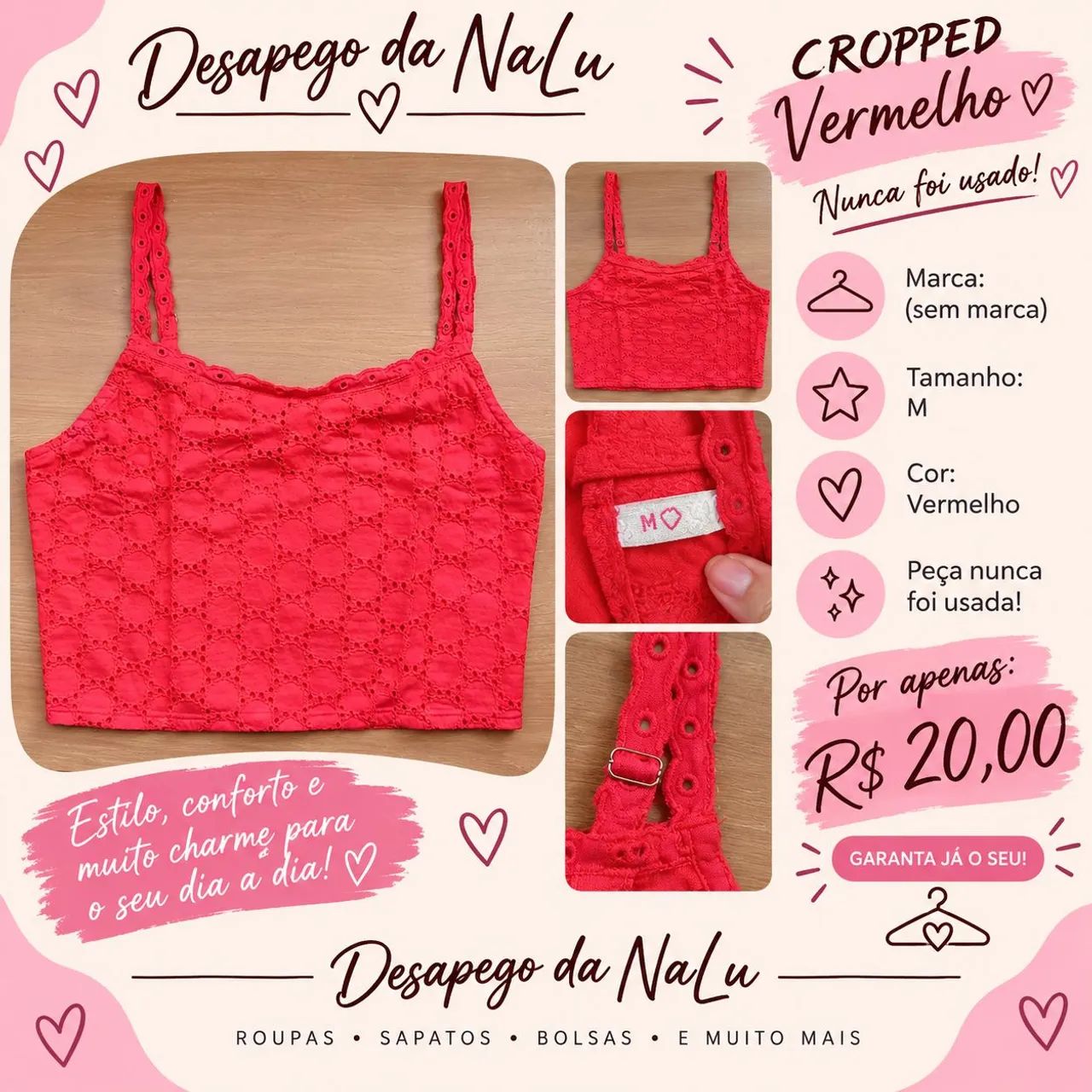 Cropped vermelho