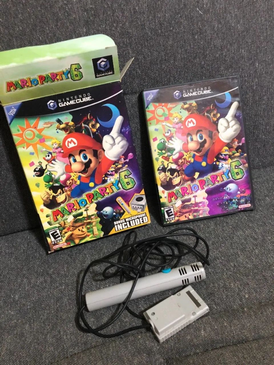 Nintendo Gamecube Mario Party 6 100% Completo Box + Microfone 
