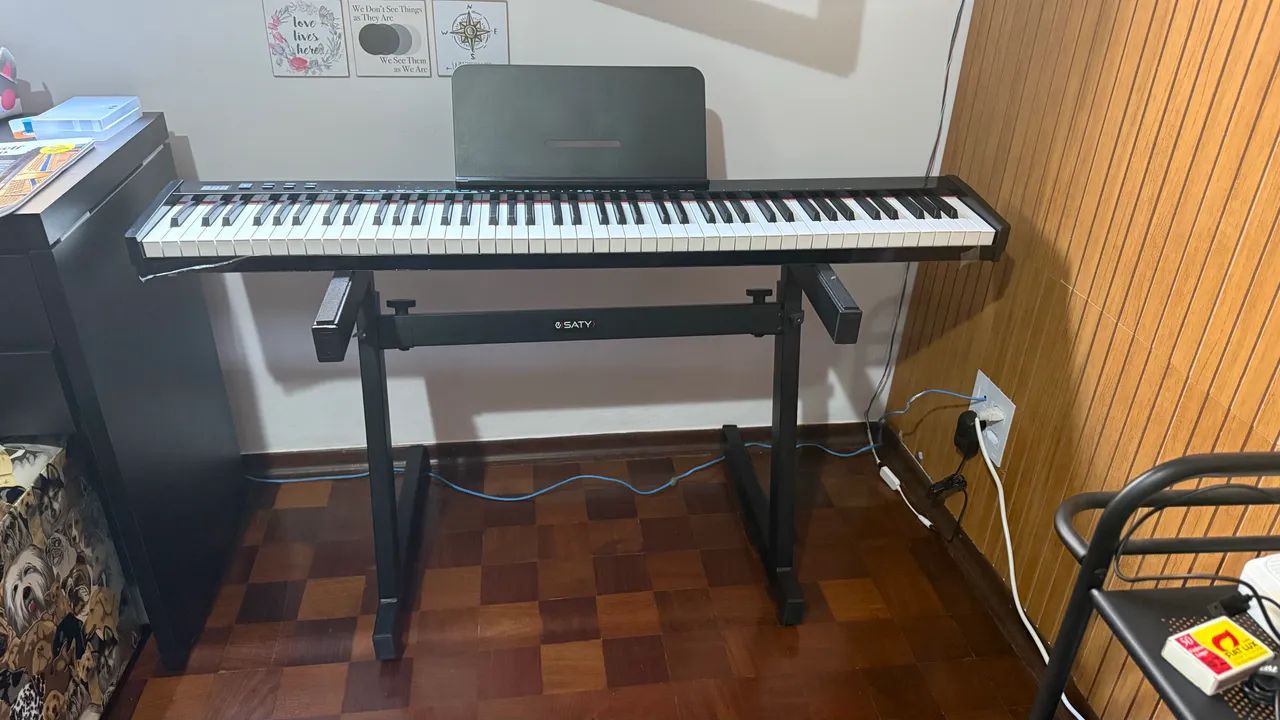 Piano digital + suporte + capa protetora