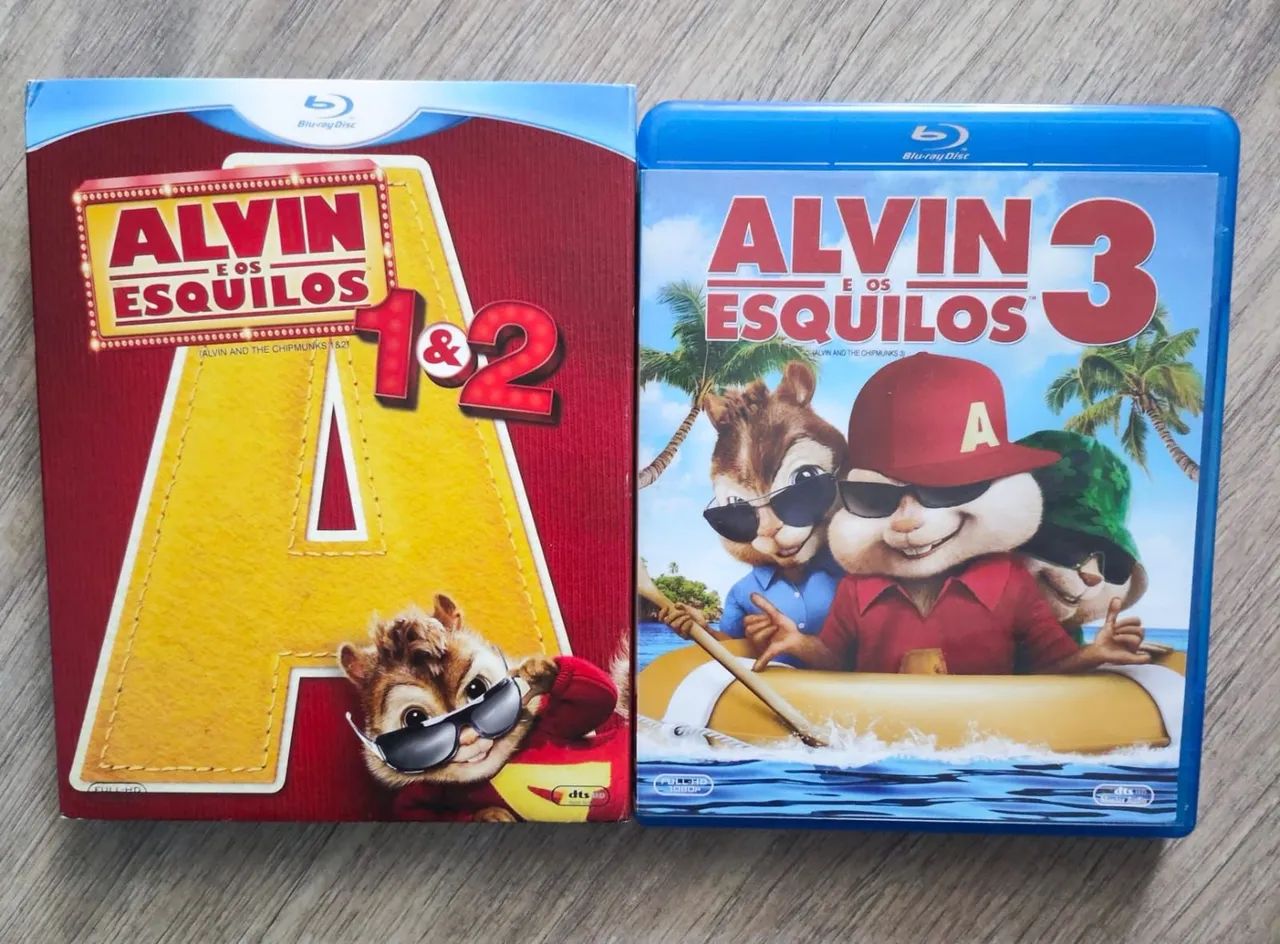 Blu Ray Coleção Alvin e os Esquilos 1 2 3