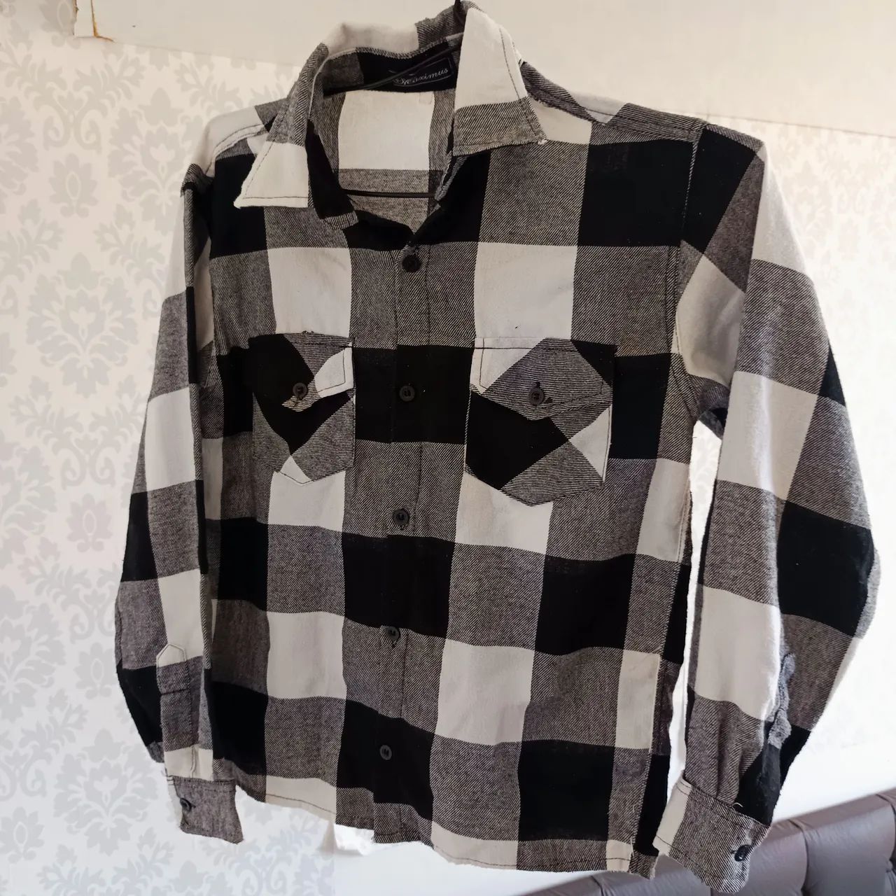 camisa xadrez preto e branco 14