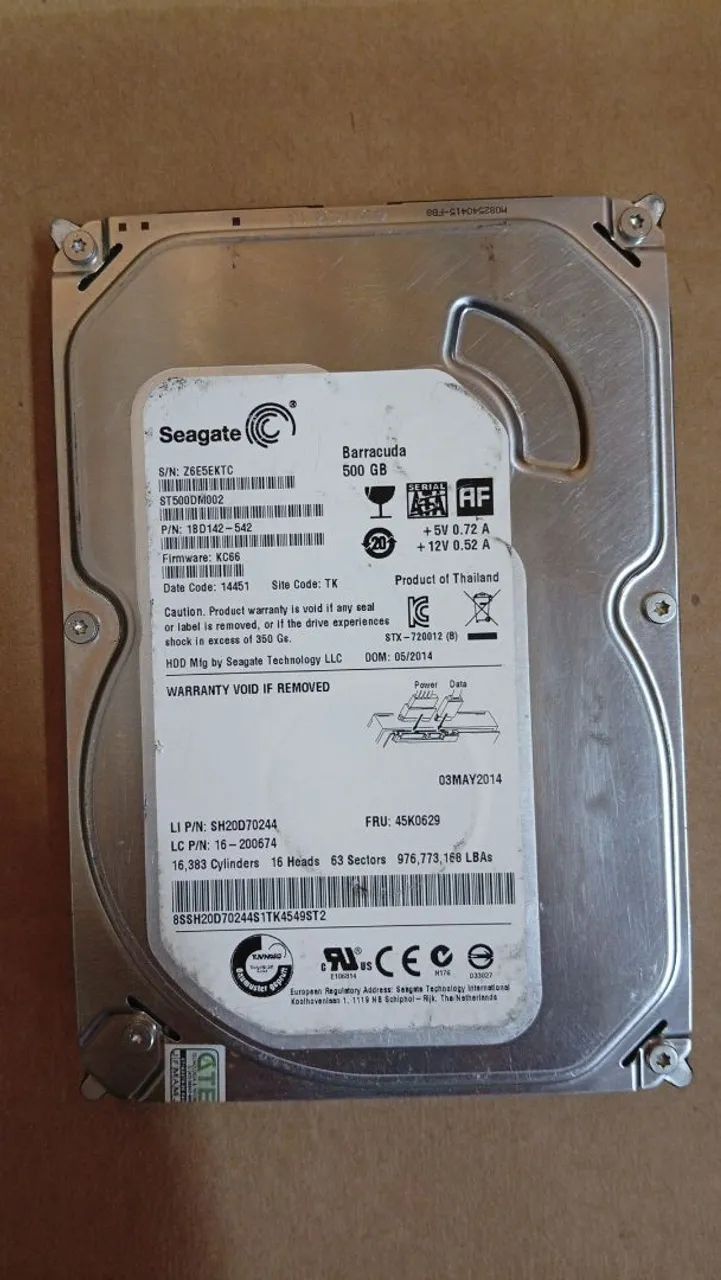 HD 500gb Seagate - PC, DVR 