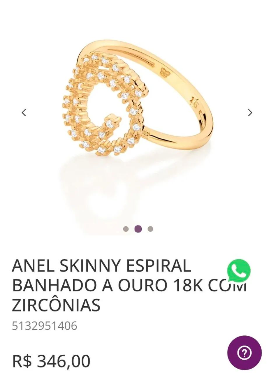 Anel rommanel com zircônias - Foto 2