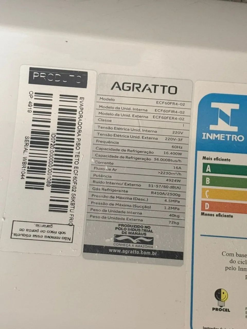 AR CONDICIONADO 56mil BTUS Piso Teto - Foto 2