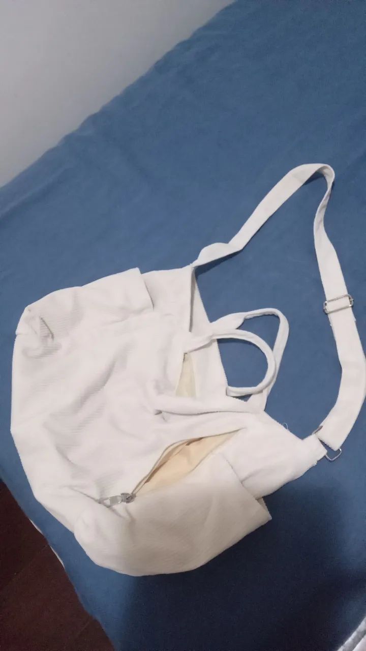 Bolsa mão  e ombro veludo bege - Foto 5