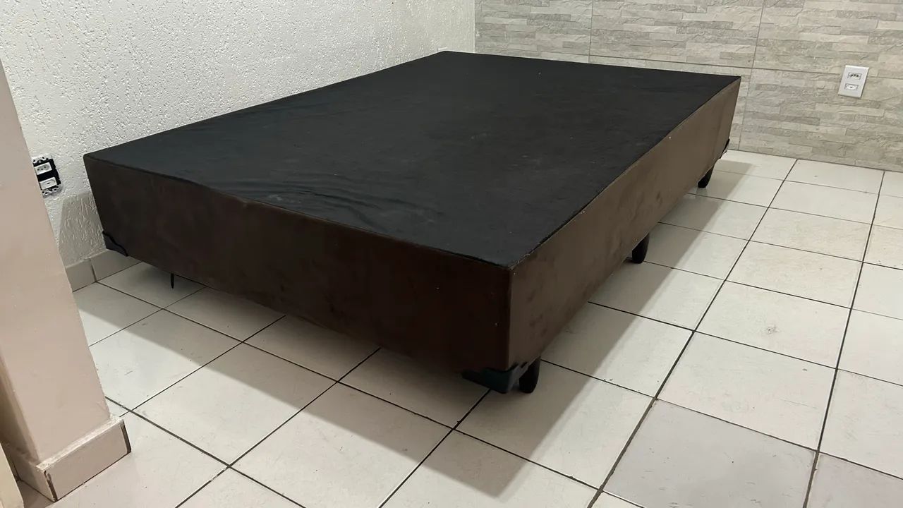 Base Cama Box Casal - Marrom - Semi-nova