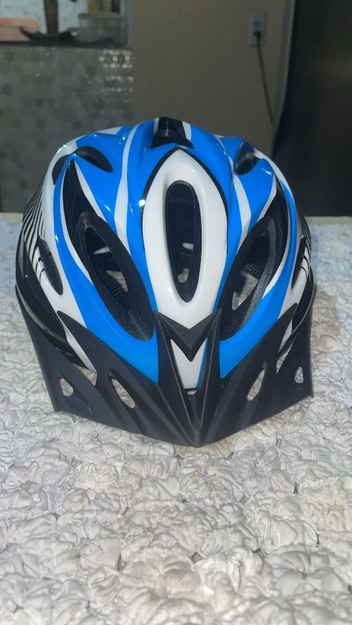 capacete de ciclismo ADX WT-012 SL-718 em azul, branco e preto. - Foto 2