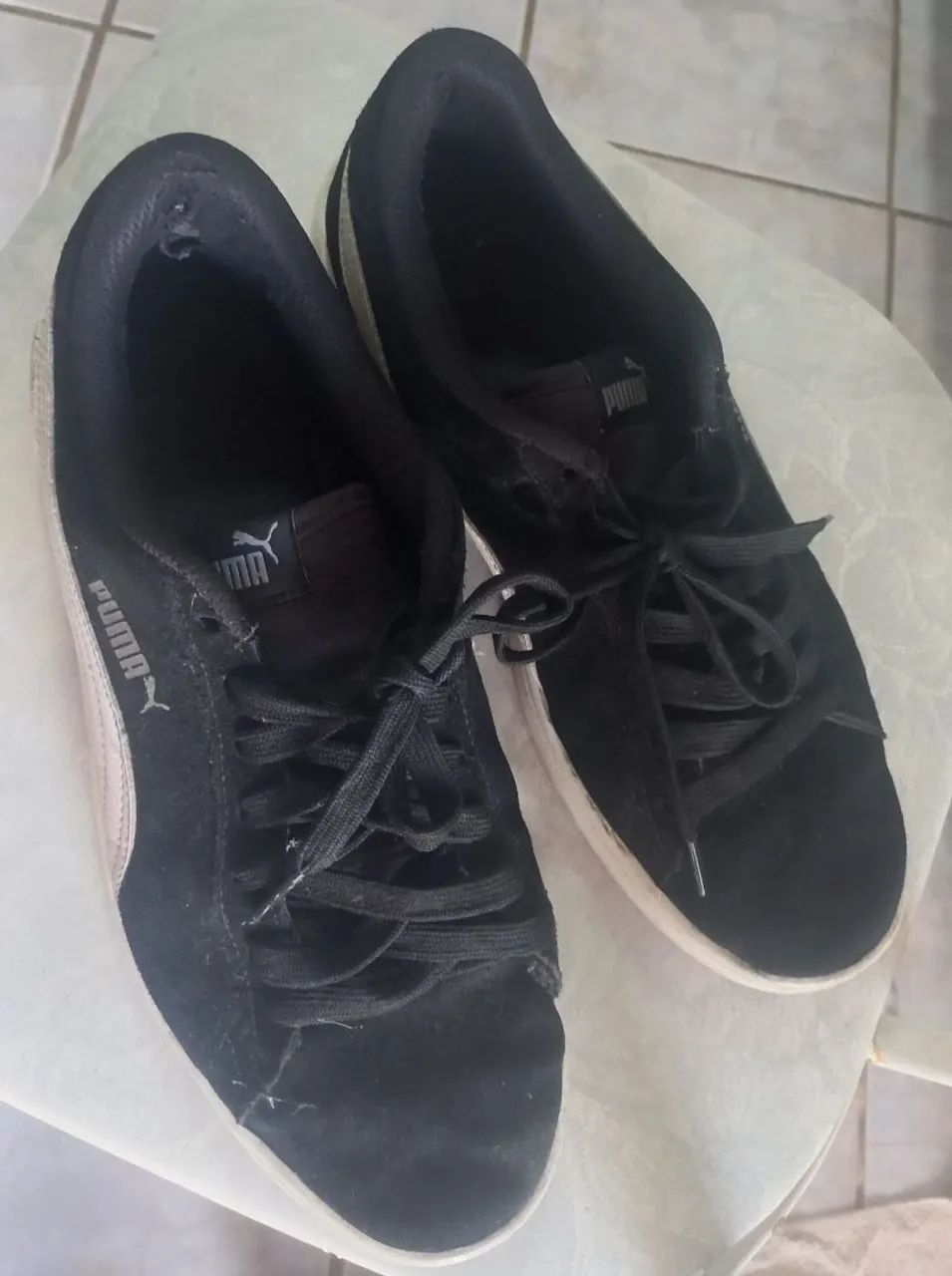 Tênis PUMA Smash V2 preto usado - Foto 2