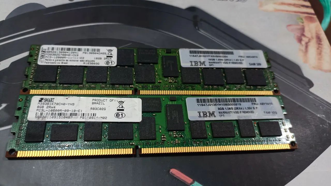 Memória Ram ECC DDR3 16GB+8GB - Foto 3