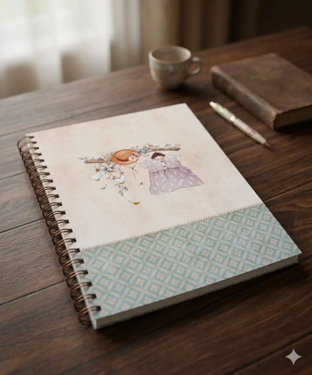 Caderno Decorado grande com capa dura