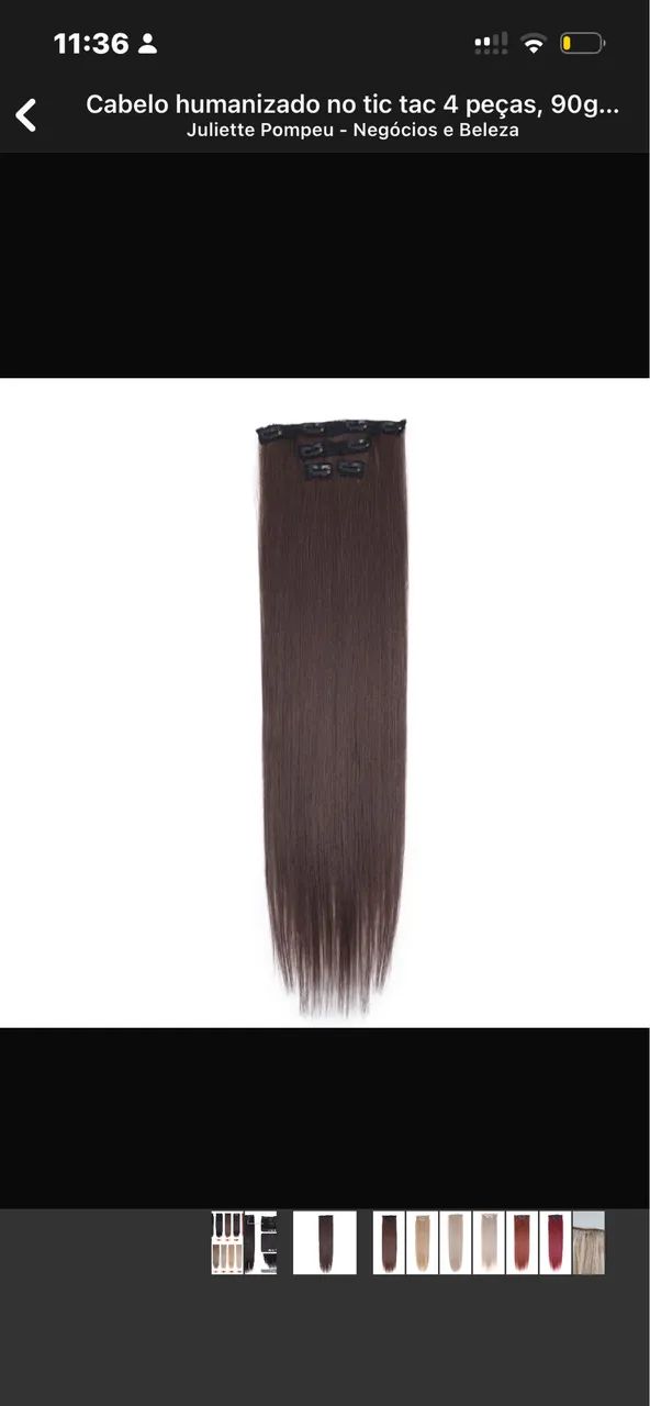 Mega hair tic tac humanizado várias cores 70cm  - Foto 4