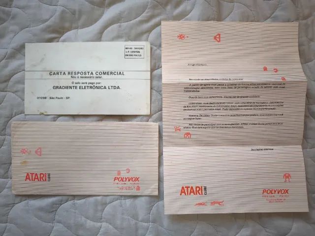 Carta e envelopes do Atari Clube da Polyvox - Atari 2600