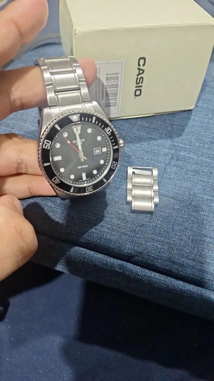 Relogio masculino casio duro 200m MDV- 107 original - Acessórios