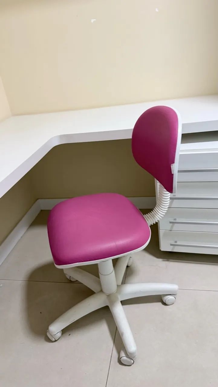 Cadeira de escritório giratória rosa  - Foto 2