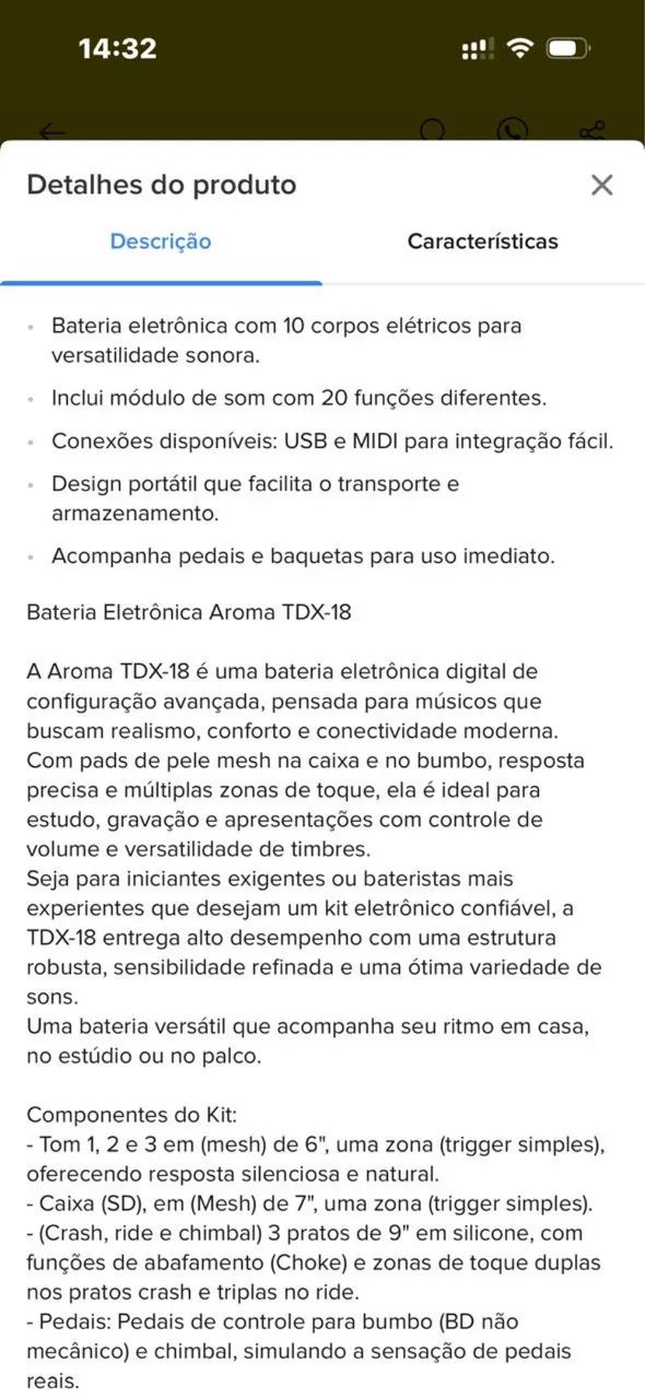 Bateria eletrônica TDX 18 - Foto 5