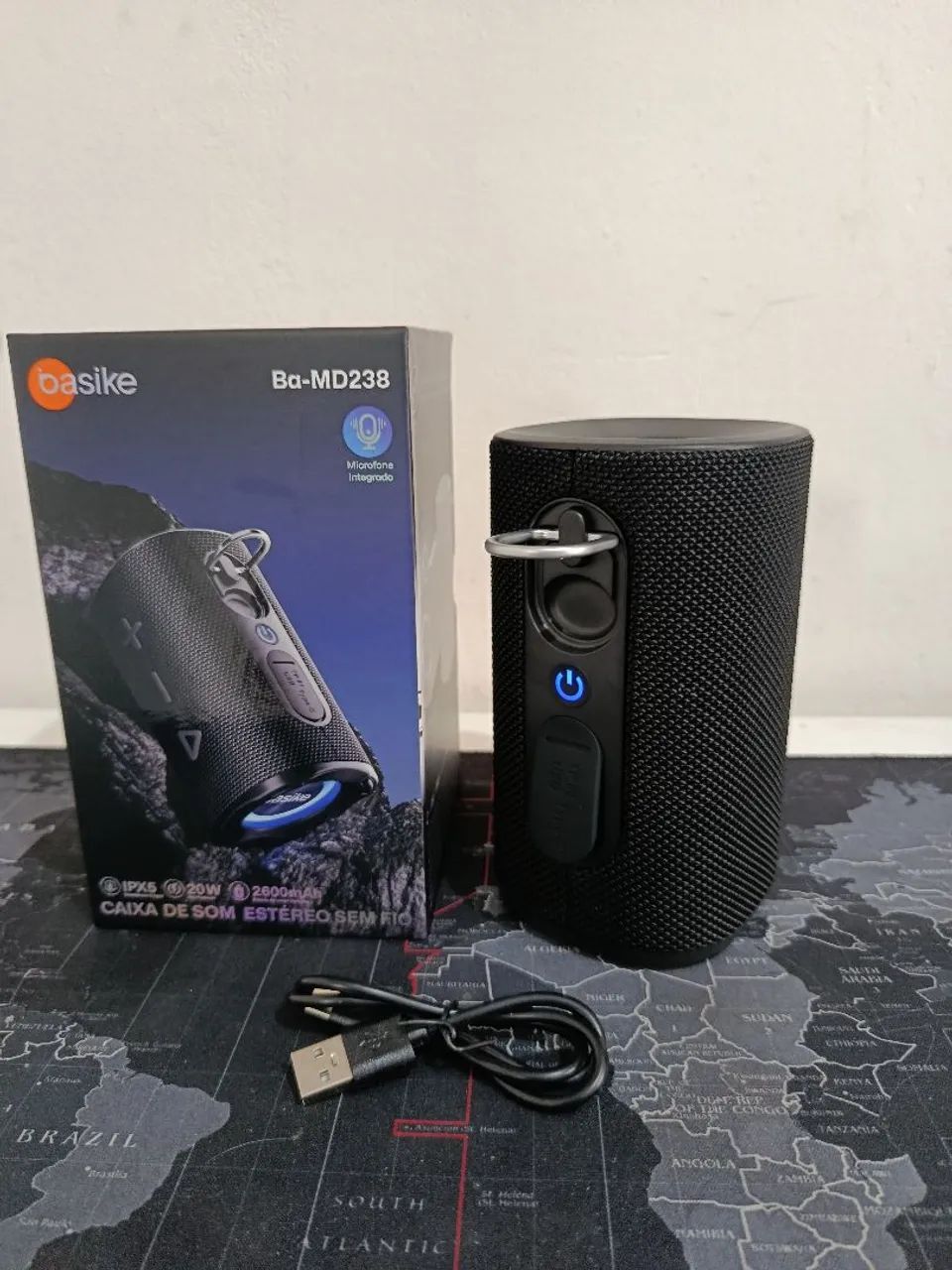 Caixa de som Basike 20W original via bluetooth com led / MEGA OFERTA IMPERDÍVEL  - Foto 4