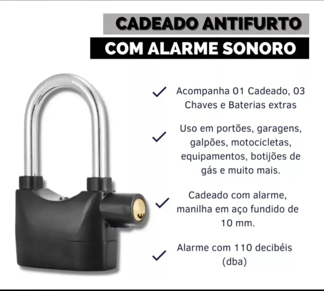 Cadeado com alarme  - Foto 2