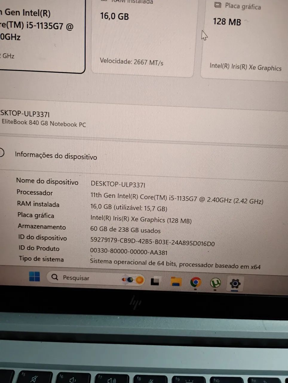 Notebook Hp i5 11 geração 16 GB ram - Foto 3