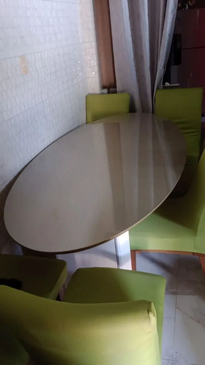 Mesa com tampo de vidro dourada  - Foto 4
