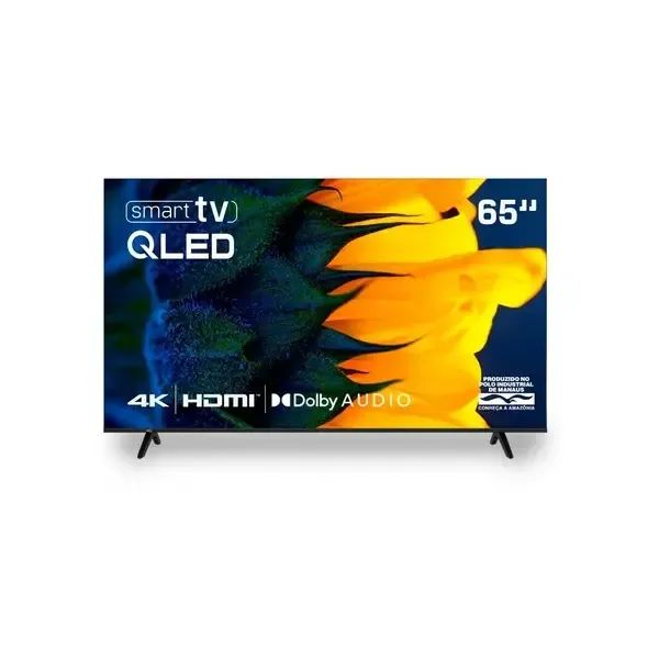 Smart TV HQ QLED 65 Polegadas 4K Dolby Audio Wi-Fi Bluetooth 3 HDMI 2 USB RJ45 Netflix