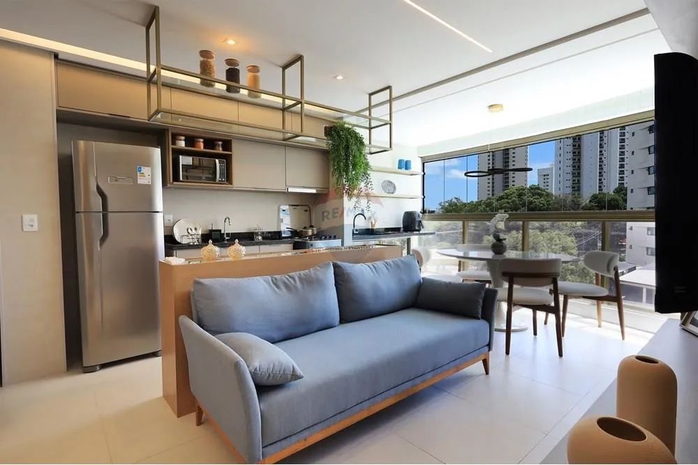 Apartamento com 55m semi mobiliado e decorado com 2 quartos, varanda, cozinha e área de se - Foto 4