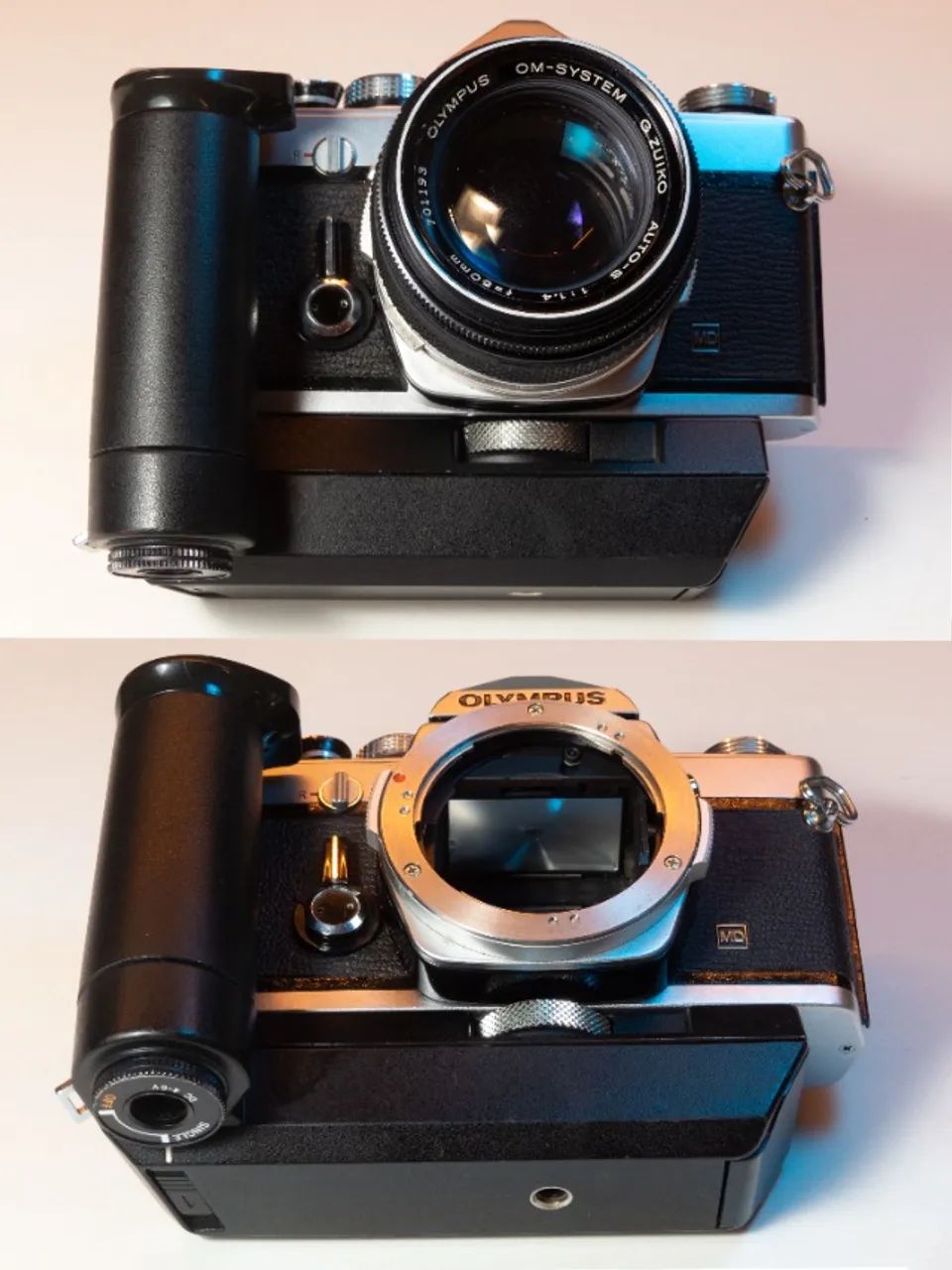 OLYMPUS OM-1 MD- 1972 - Zuiko - 50mm f1.4 + Motor Drive + Case Original Marrom - Foto 2
