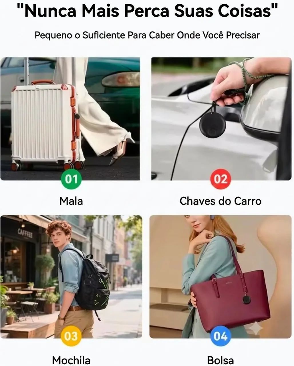Rastreador Smart Tag Bluetooth Android e iOS Compatível Find My e Google Find Hub Preto - Foto 3