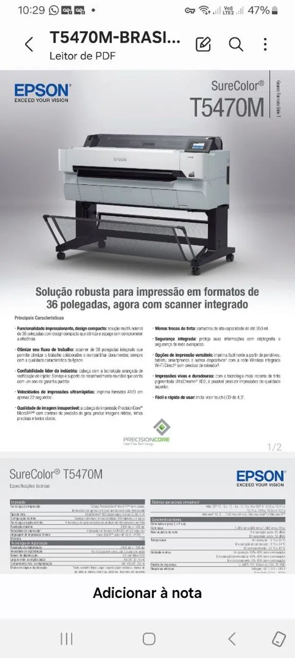 Plotter Epson 5470 R$:20.000,00