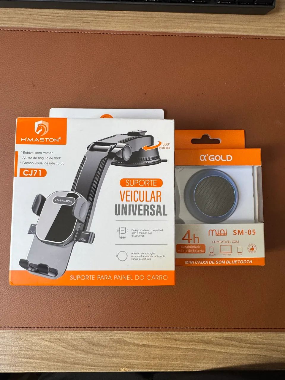 Kit suporte de celular para carro + caixinha de som 