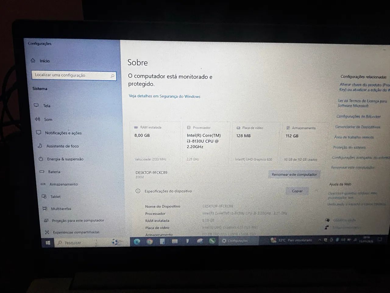 Notebook Lenovo Intel Core i3 8130U | 8GB RAM | SSD 120GB | Windows 10 - Foto 4