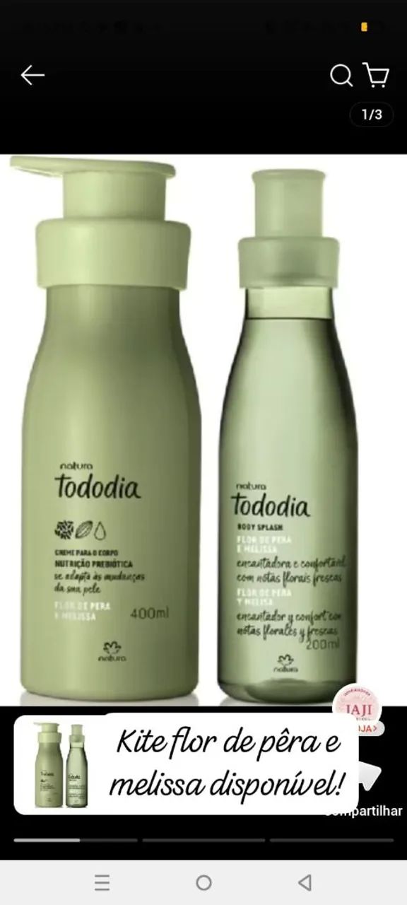 Kit creme de pele e body Splash flor de ameixa e helissa 
