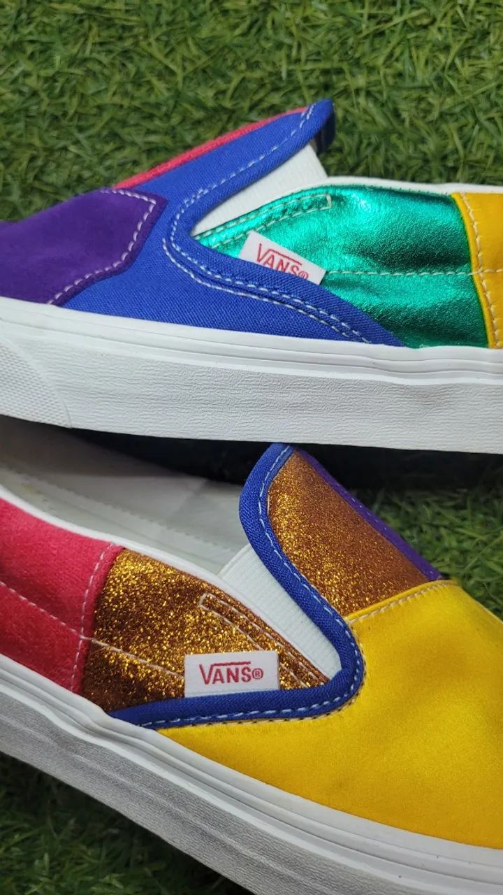 Tênis Vans Classic Slip-On Pride Patchwork 40 Usado Original - Foto 4