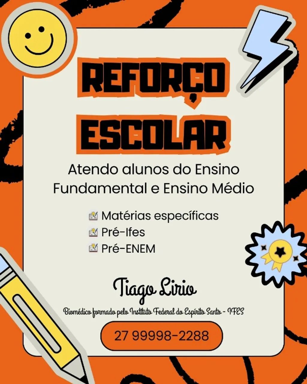 Aulas de Reforço e pré-IFES e pré-ENEM