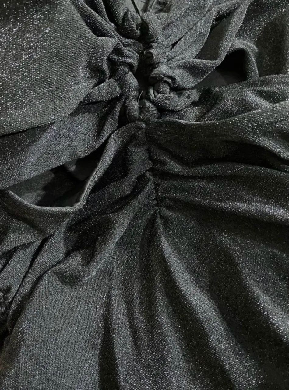 Vestido preto franzido - Foto 3