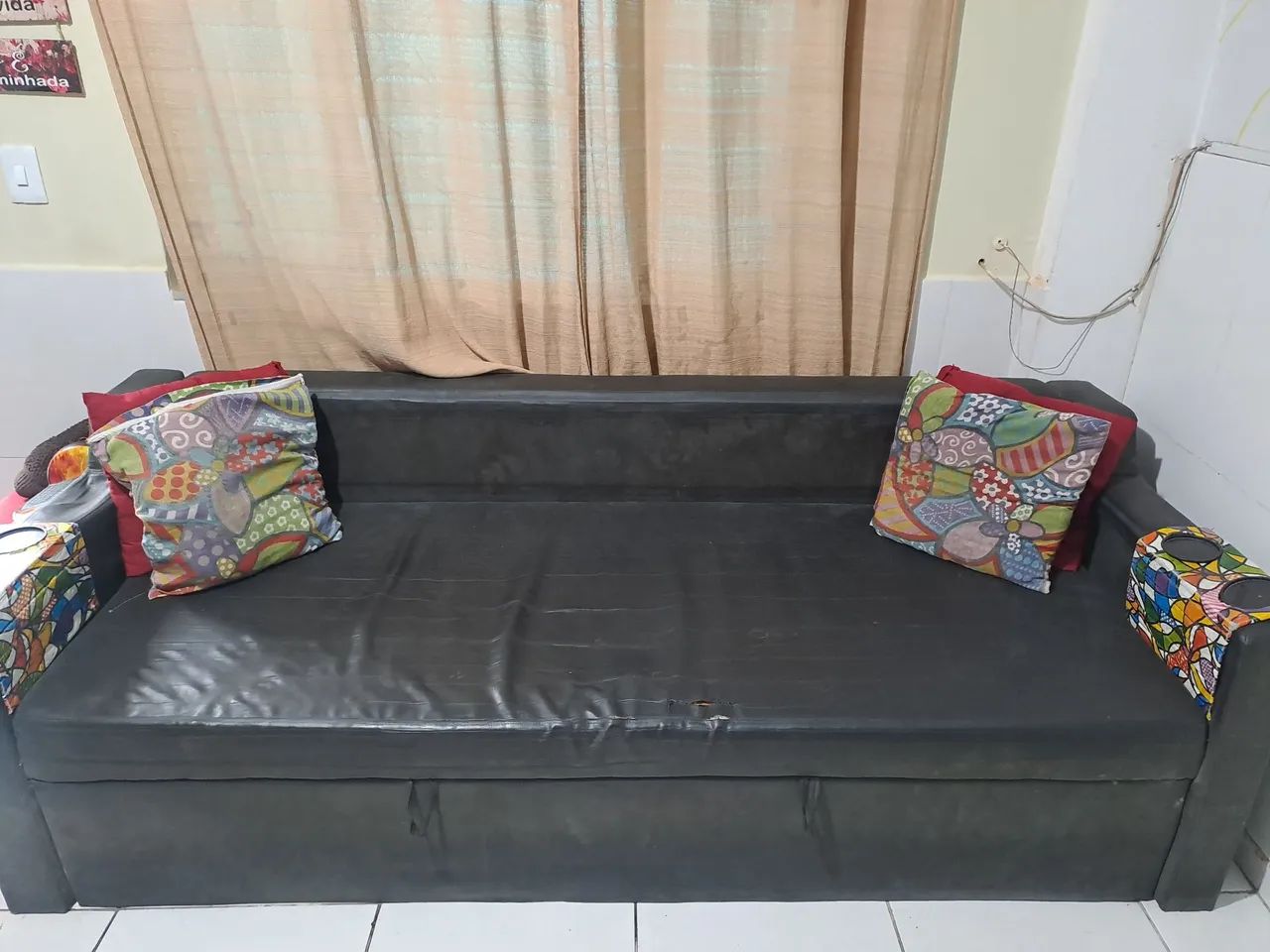 Sofá cama cinza 2,20m largura  - Foto 2
