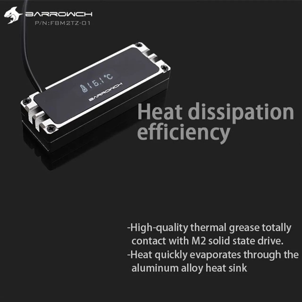 Dissipador de Calor SSD Nvme M2 2280 c/ Display Oled temperatura Case Refrigerador pc - Foto 5