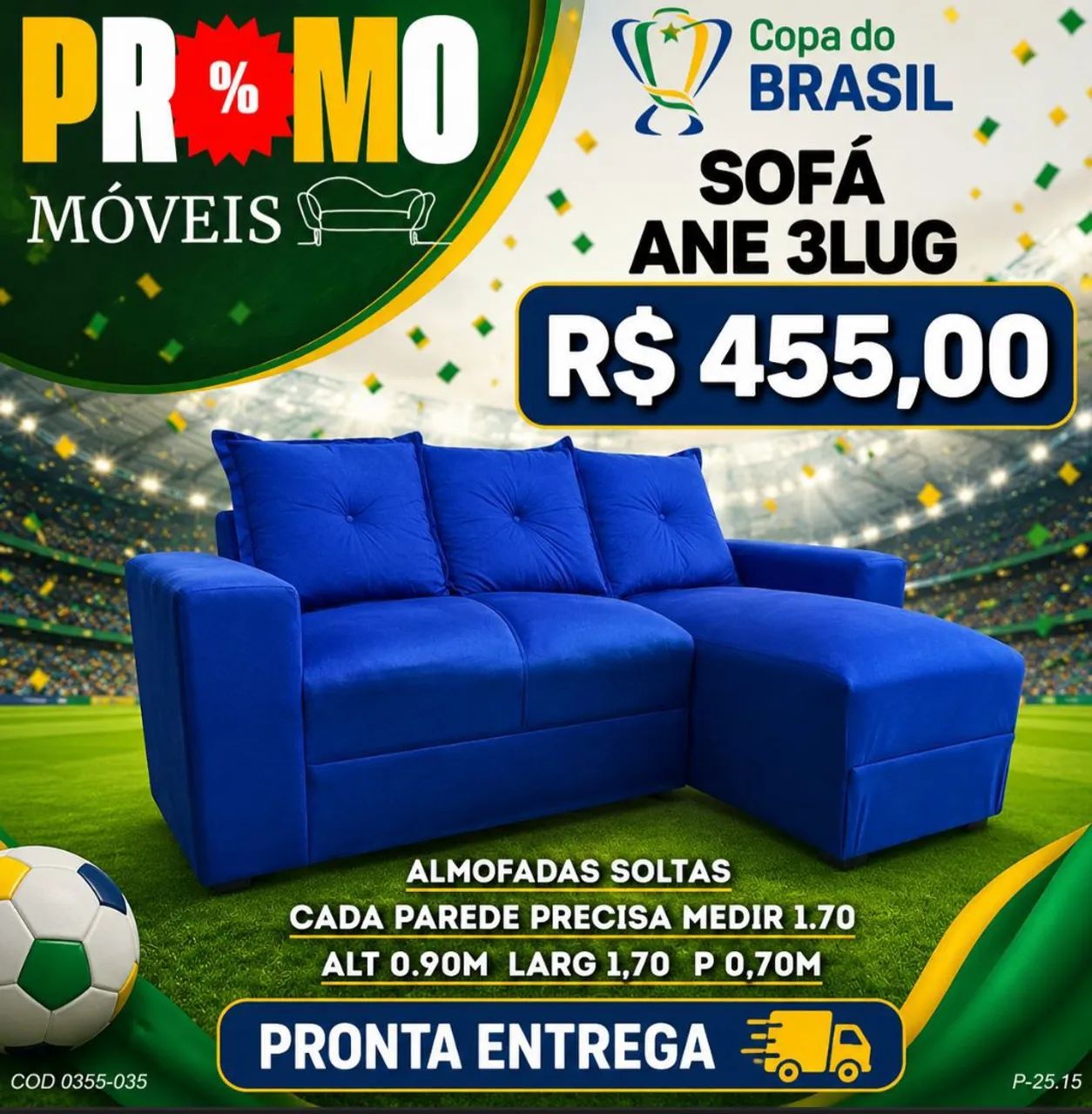 Sofá Ane 3 Lugares 