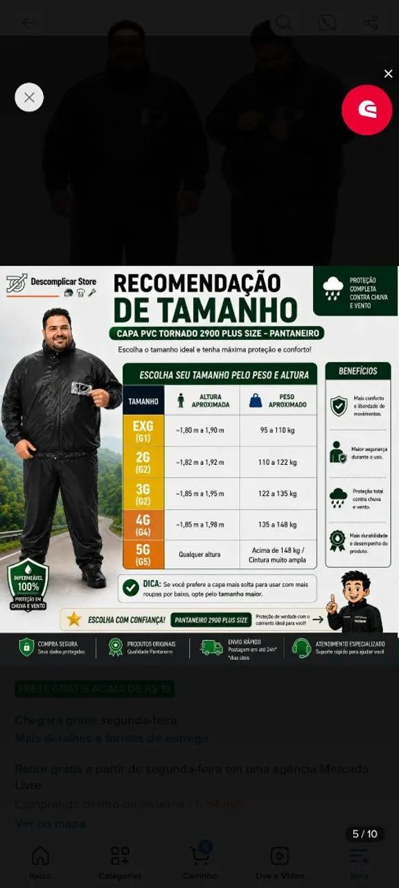Jaqueta Capa de chuva G3 - Foto 2