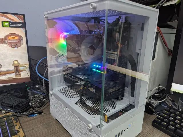 (vídeo) PC gamer ryzen 5500x3d 16gb ram ssd 512gb nvme nvidia geforce rtx 2070 branco - Foto 5