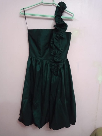 Vestido em tafeta verde Tam P - Foto 4