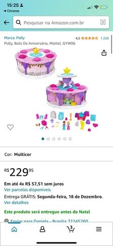 Polly, Bolo De Aniversário, Mattel, GYW06 : : Brinquedos e  Jogos