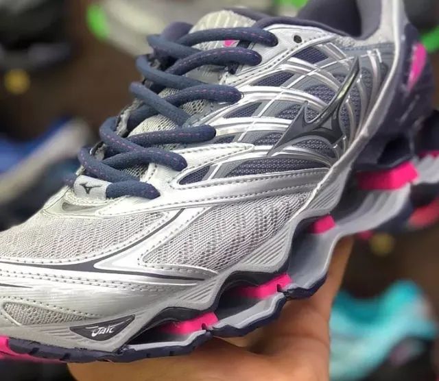 Tenis Mizuno Wave Prophecy 8 Cinza Rosa Novo Original Caixa - Foto 4