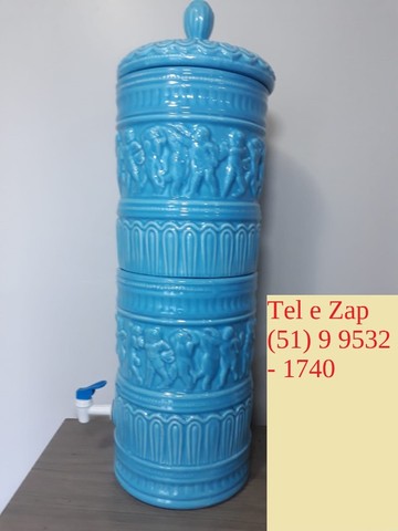 Filtro de Água Antigo em Cerâmica Vitrificada - 60 cm Altura X 20 cm Largura - Relíquia - Foto 2