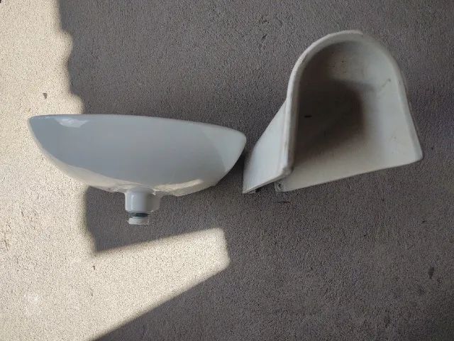 Pia/Lavatório c/ Coluna para banheiro - Cinza Claro - Foto 5