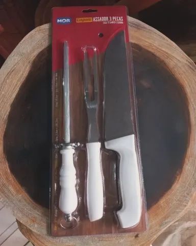 Conjunto Assador 3 Peças Faca